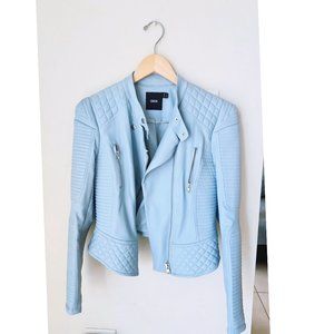 Tiffany Blue Rocker Leather Jacket